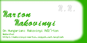 marton makovinyi business card